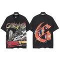 NIKALAUS Fashion God Style Hip-Hop West Coast Graffiti Unisex Loose High-Definition Print Cotton T-Shirt