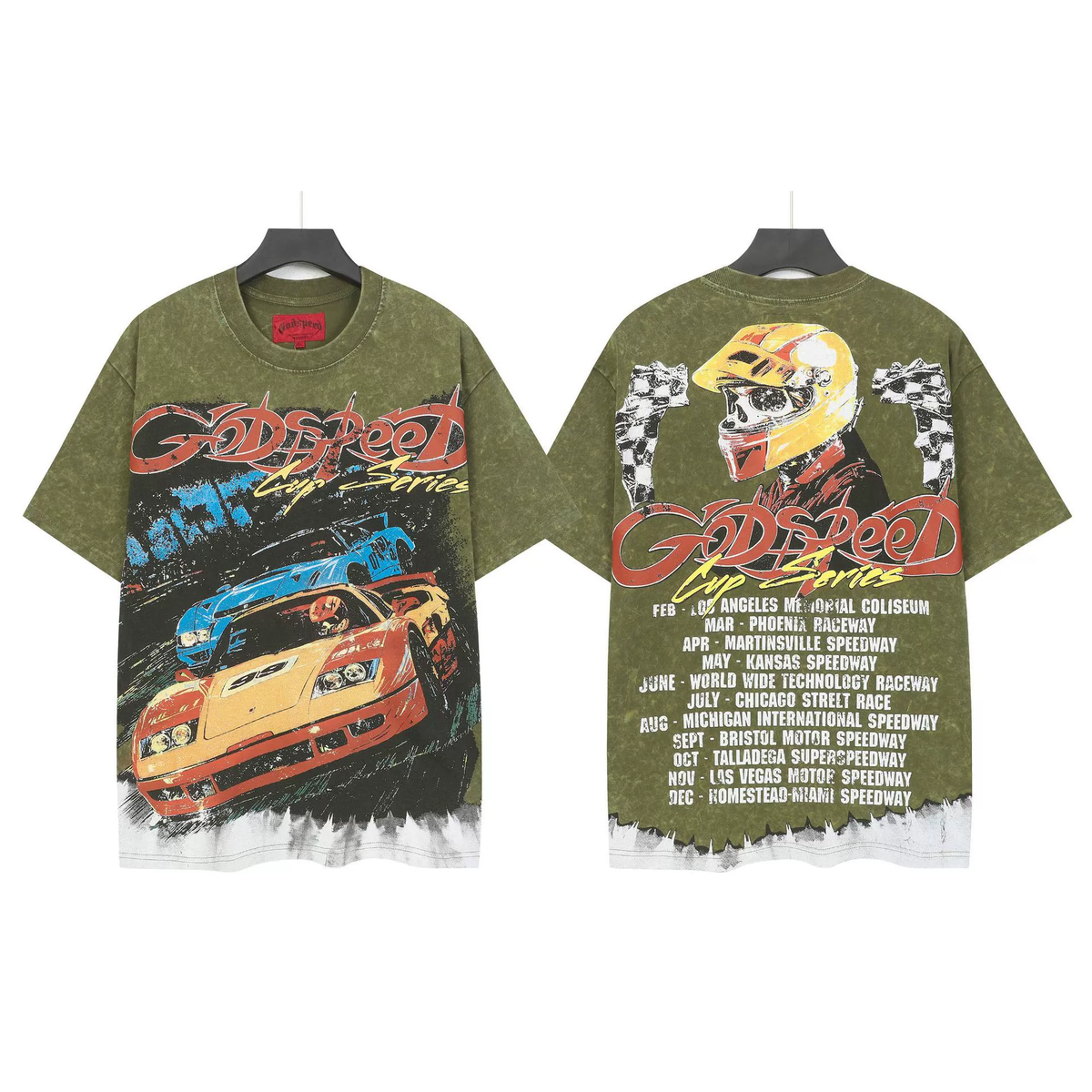 NIKALAUS Fashion God Style Hip-Hop West Coast Graffiti Unisex Loose High-Definition Print Cotton T-Shirt