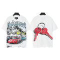 NIKALAUS Fashion God Style Hip-Hop West Coast Graffiti Unisex Loose High-Definition Print Cotton T-Shirt