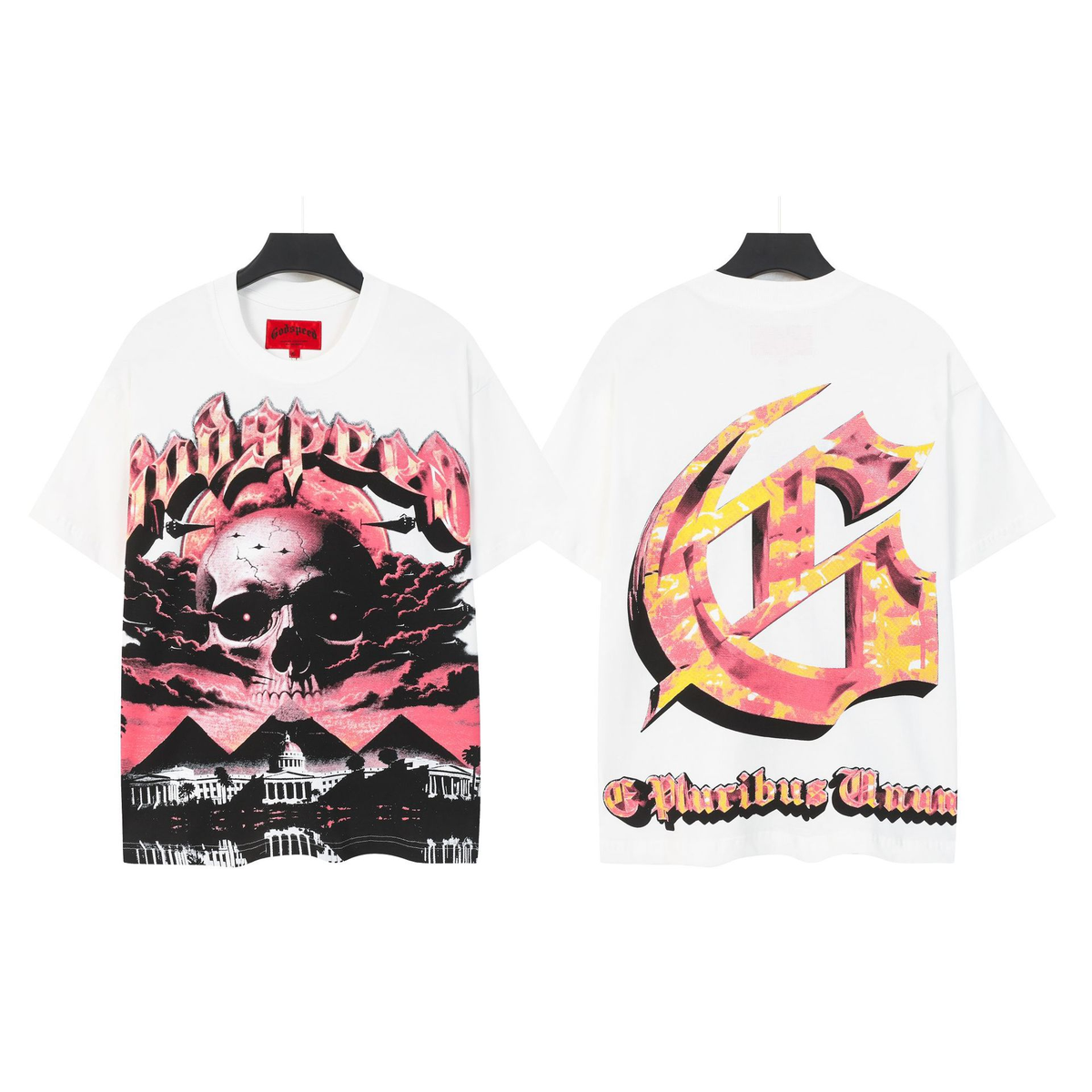 NIKALAUS Fashion God Style Hip-Hop West Coast Graffiti Unisex Loose High-Definition Print Cotton T-Shirt