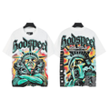 NIKALAUS Fashion God Style Hip-Hop West Coast Graffiti Unisex Loose High-Definition Print Cotton T-Shirt